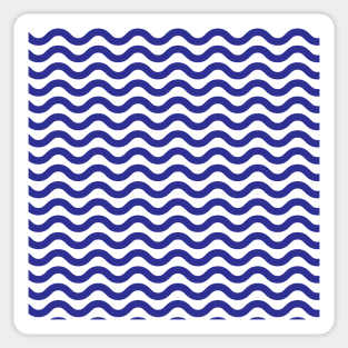 Dark Blue Wavy Lines Pattern Sticker